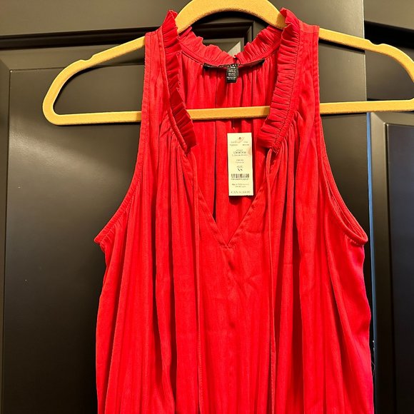 NWT WHBM Beautiful Red Lightweight Silky Dress Size X Small - Picture 5 of 7